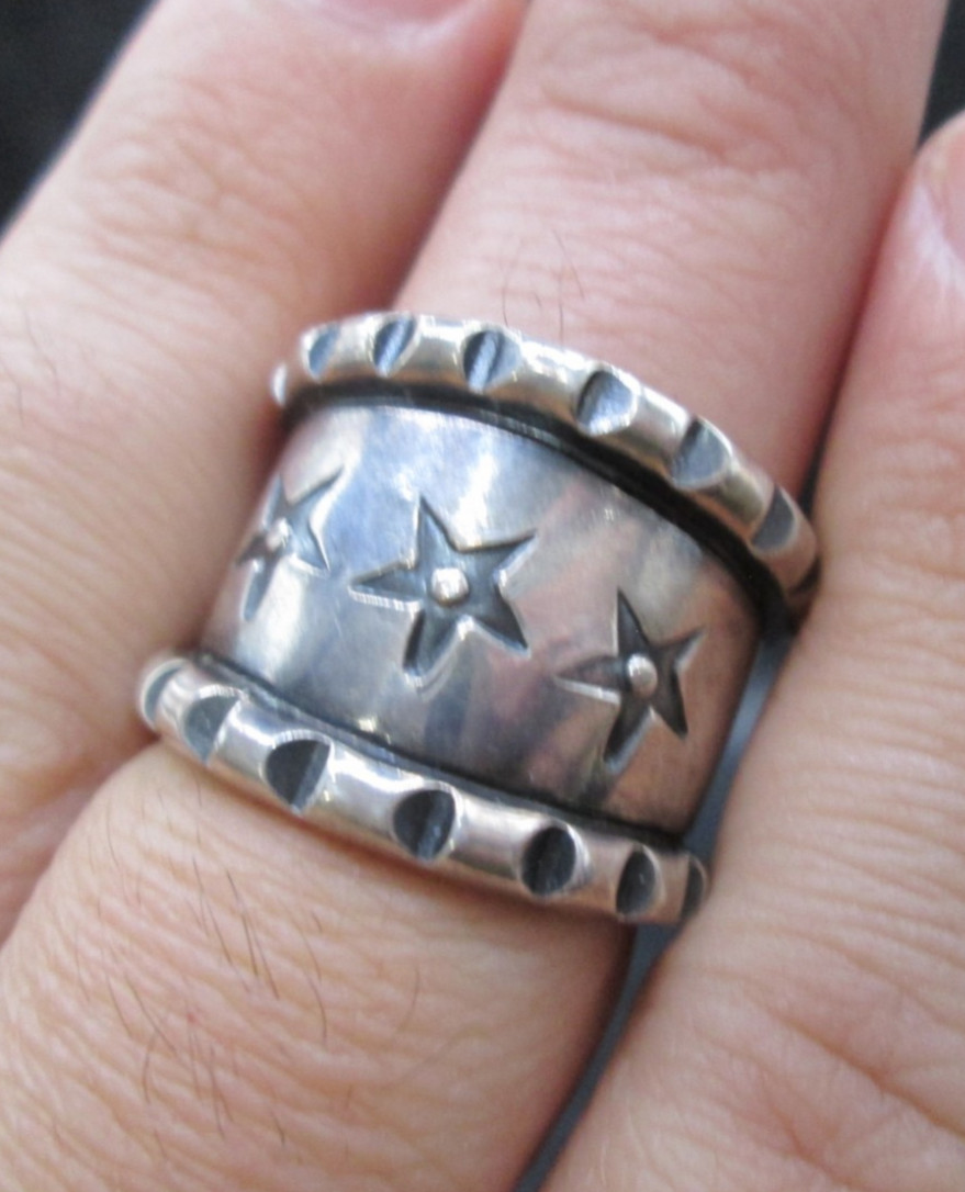 Monty Claw Sterling Silver 3 Star Ring Size 10 Native American *
