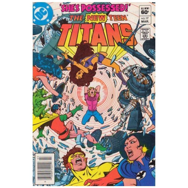 New Teen Titans (1980 series) #17 Newsstand in VF minus condition. DC comics [z]