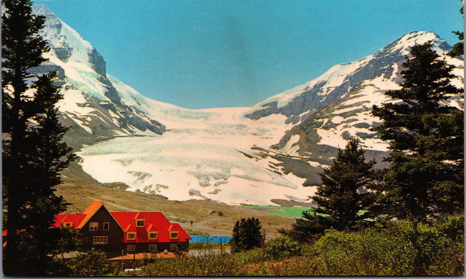 Vintage Columbia Icefields Athabasca Glacier Canadian Rockies Postcard