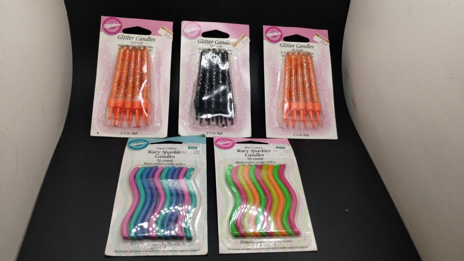 Wilton Birthday  Holiday Candle Lot Glitter Candles Wavy Sparkler Candles New
