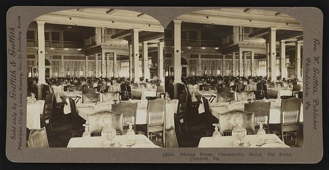 Photo:Old Point Comfort Va Chamberlin Hotel Dining Room 1907 Stereo View