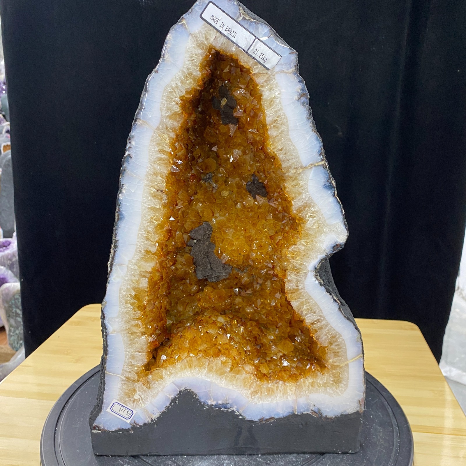 46.7lb Natural Citrine Geode Cathedral yellow quartz Crystal Cluster Specimen