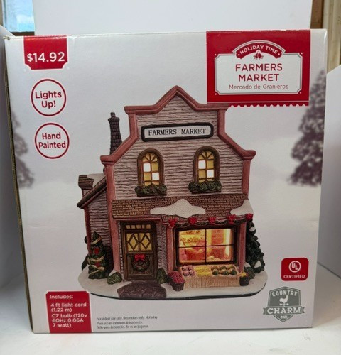 Holiday Time Farmers Market Christmas Village House Porcelain Country Charm CIB