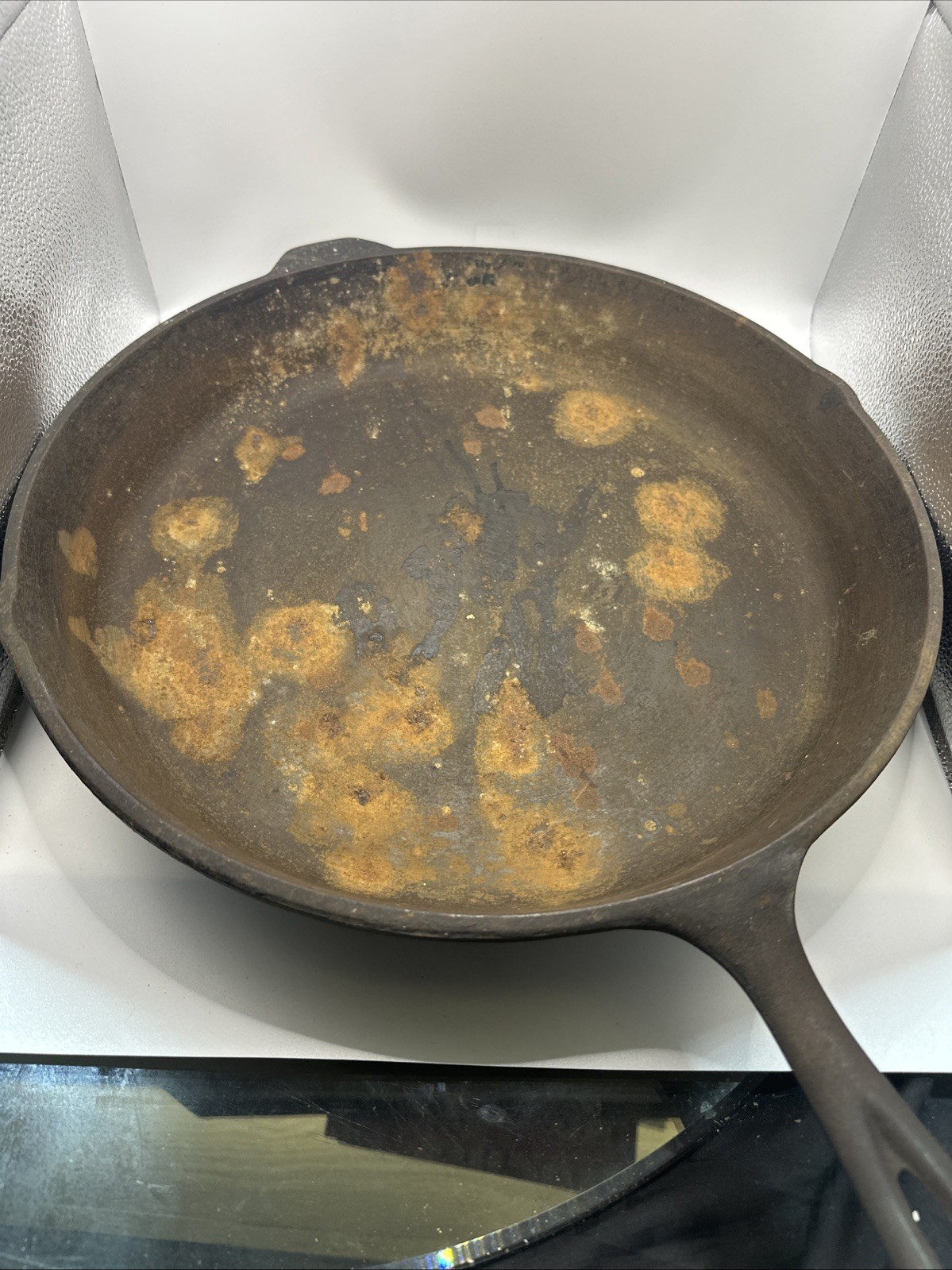 Vintage L SK US Lodge No. 14 3 Notch Heat Ring Cast Iron Skillet American Made Vintage L SK US Lodge No. 14 3 Notch Heat Ring Cast Iron Skillet American Made