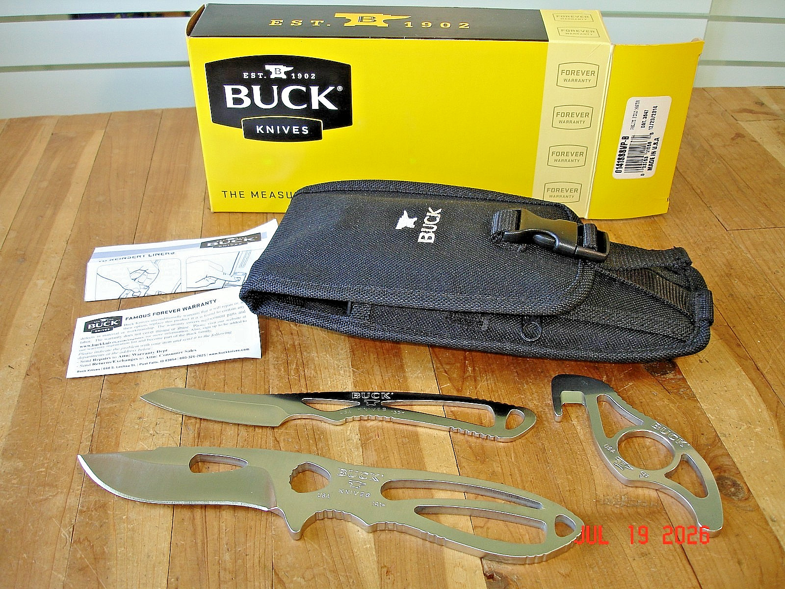 NIB 2014 BUCK KNIFE SET 141 PAKLITE FIELD MASTER 135-141-499 420HC BLADES USA