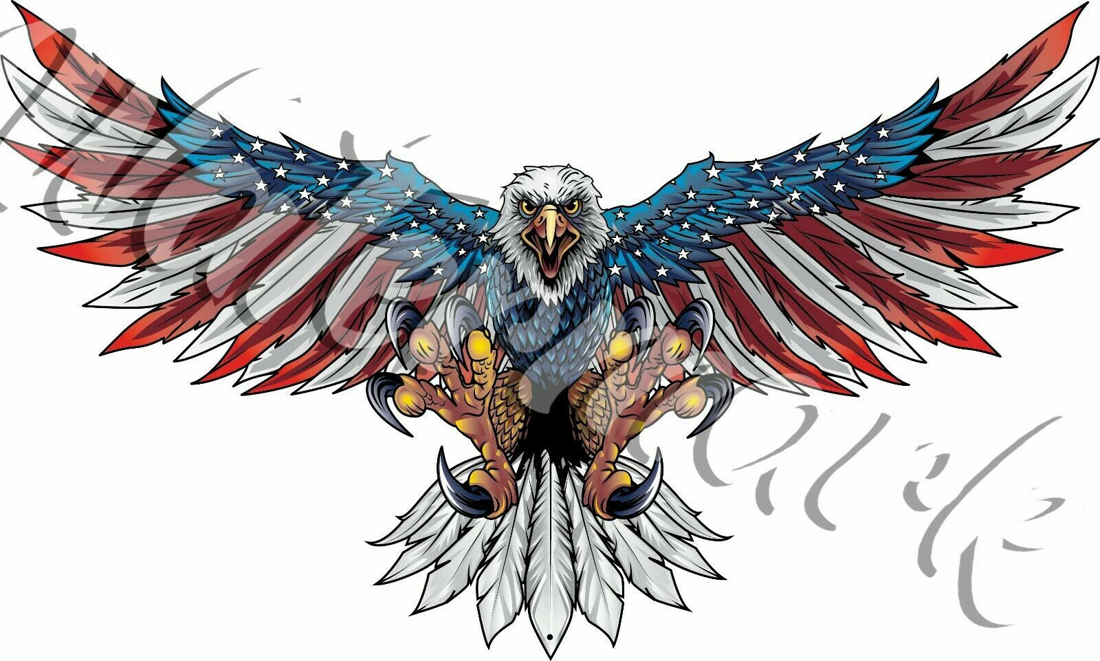 American Flag Bald Eagle Sticker / Merica Vinyl Decal |10 Sizes with TRACKING
