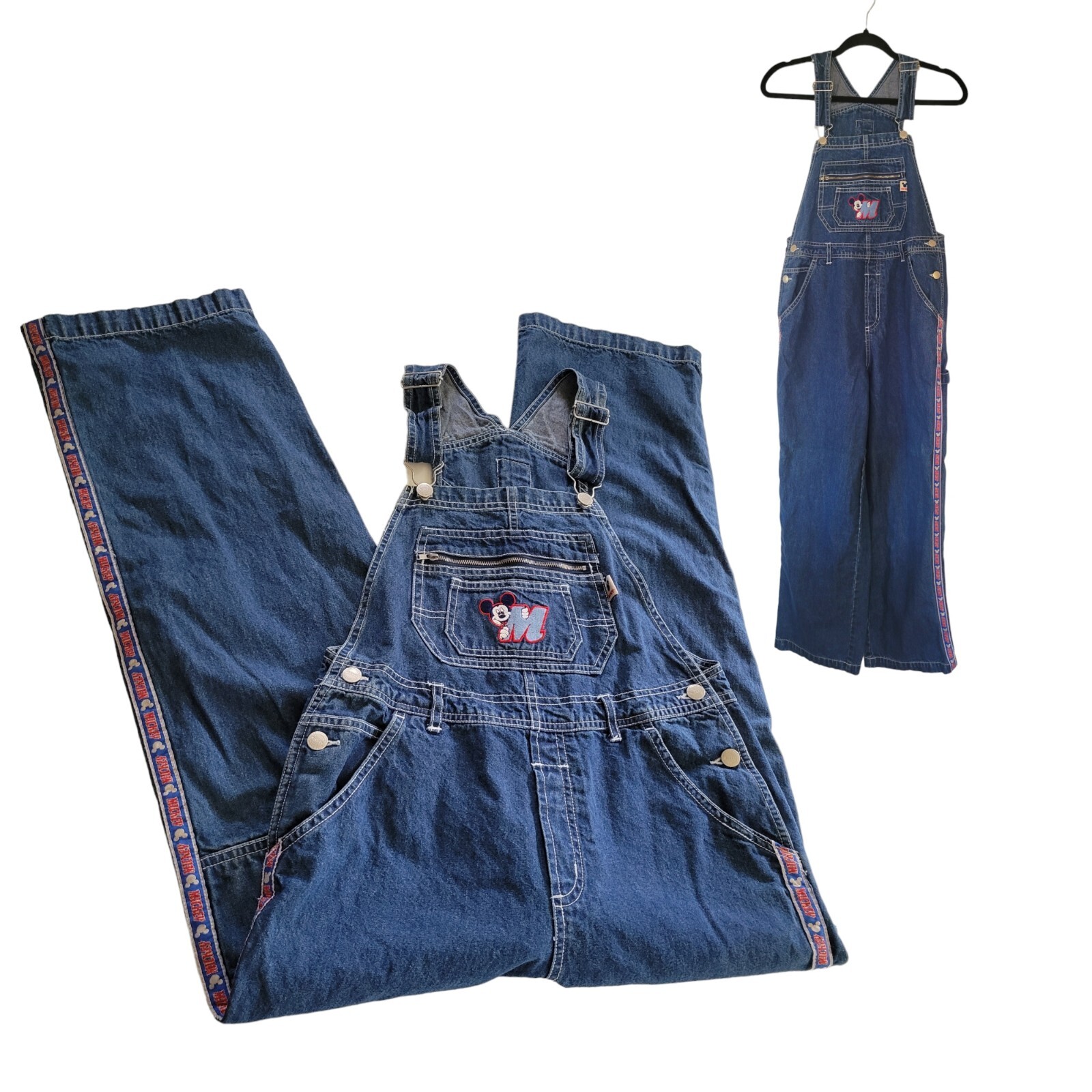 Vtg Disney Overalls Jerry Leigh Mickey Mouse Carpenter Dungarees 90s READ Size
