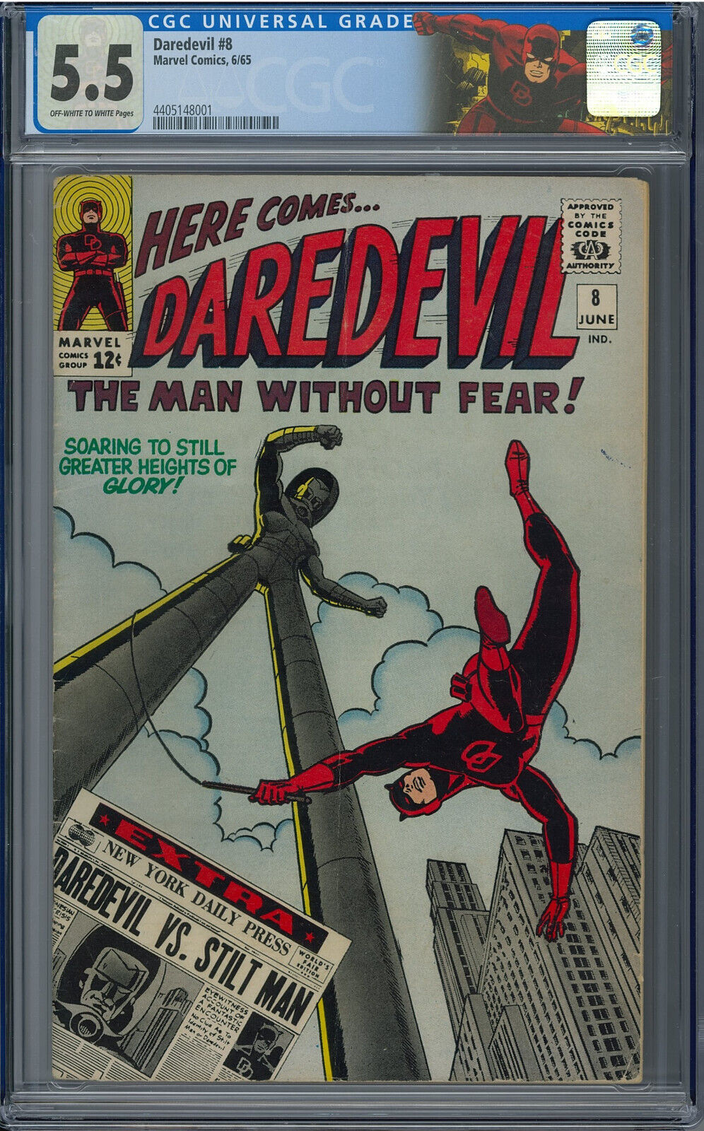 Daredevil #8 (1965) CGC 5.5 1st Stilt Man, Custom Label Marvel Comics