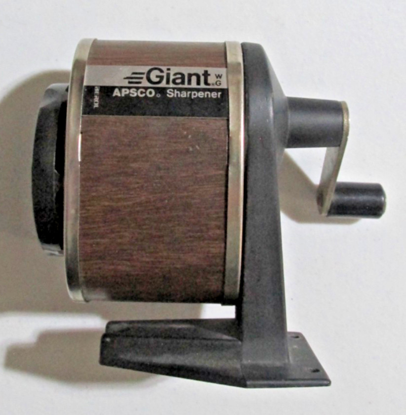 Vintage Berol Giant Apsco Pencil Sharpener Faux Wood Grain 6 Hole
