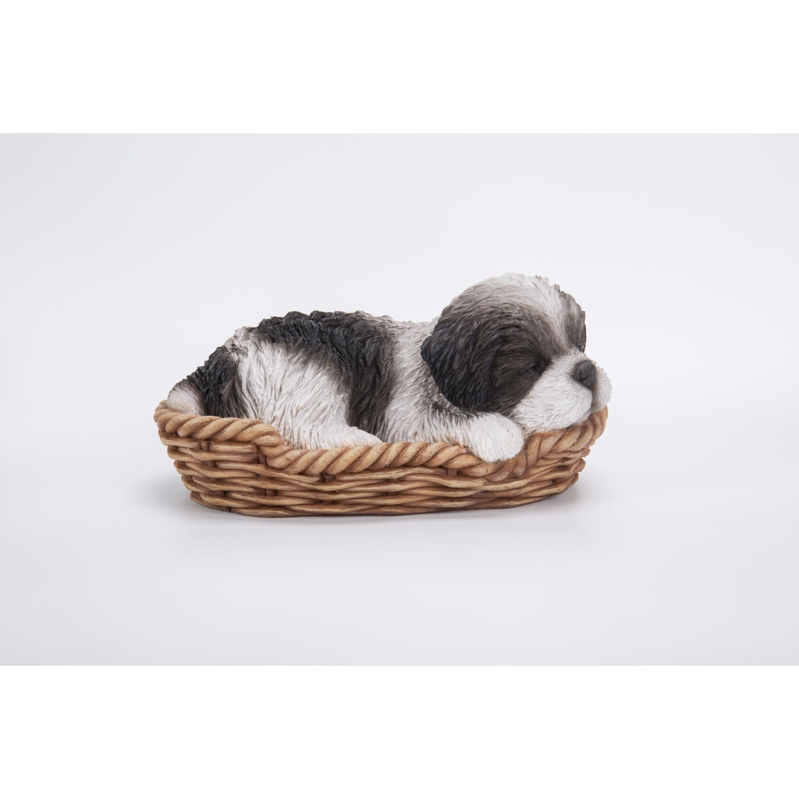 Hi-Line Gift Ltd Pet Pals-Wicker Basket-Shih Tzu, Black/White Hi-Line Gift Ltd Pet Pals-Wicker Basket-Shih Tzu, Black/White