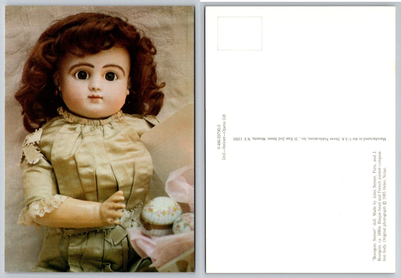 Continental Bourgoin Steiner Doll Bisque Head French Jointed Postcard