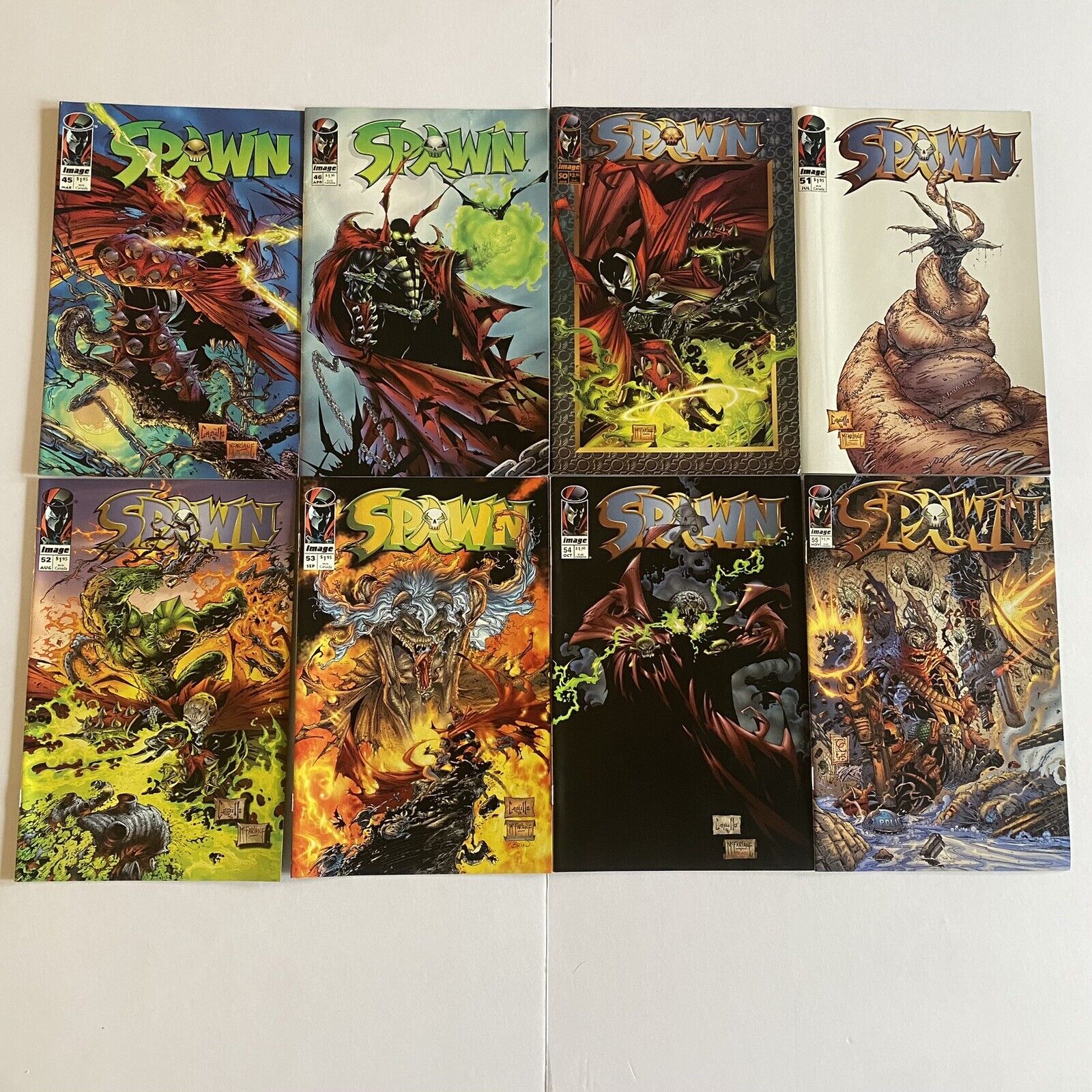 Lot Of Spawn Comics + Curse Of Spawn, 8 Issues 45,46,50-55 Mcfarlane