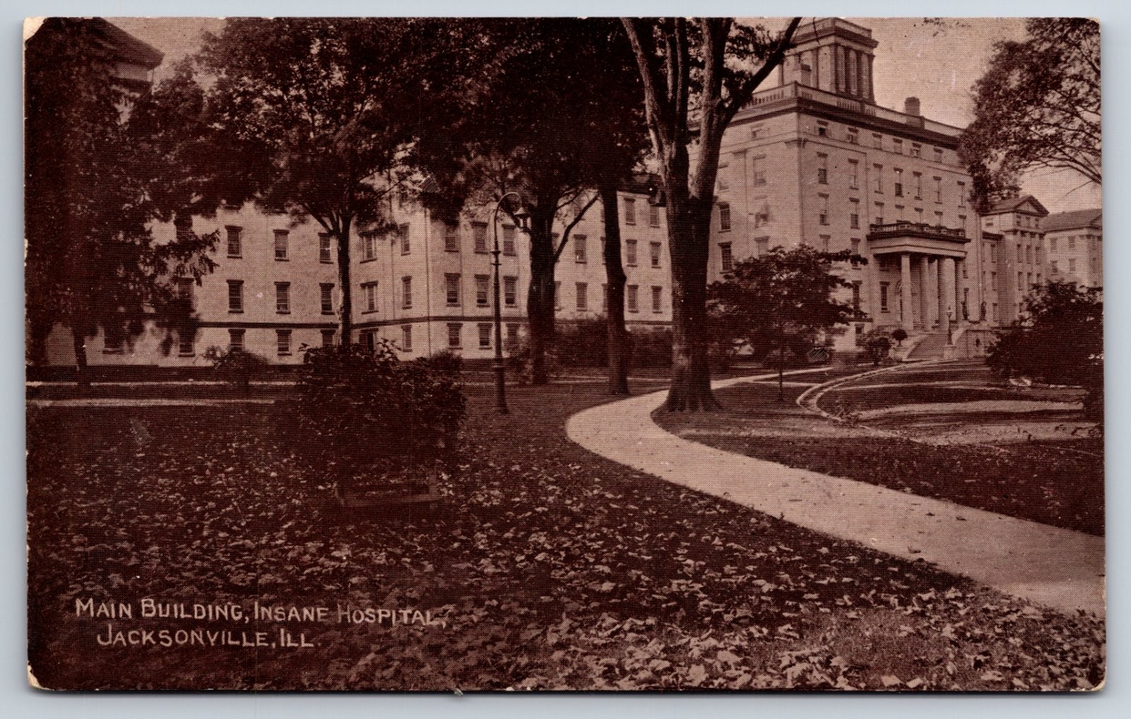 Jacksonville Illinois Main Building Insane Hospital Asylum Postcard Jacksonville Illinois Main Building Insane Hospital Asylum Postcard