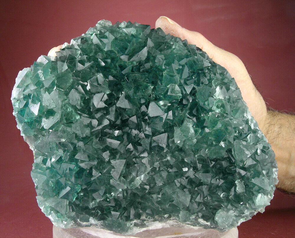 3.8 LB MUSEUM TEAL-GREEN FLUORITE CRYSTALS CLUSTER, WUYI, CHINA, GLOBE MINERALS