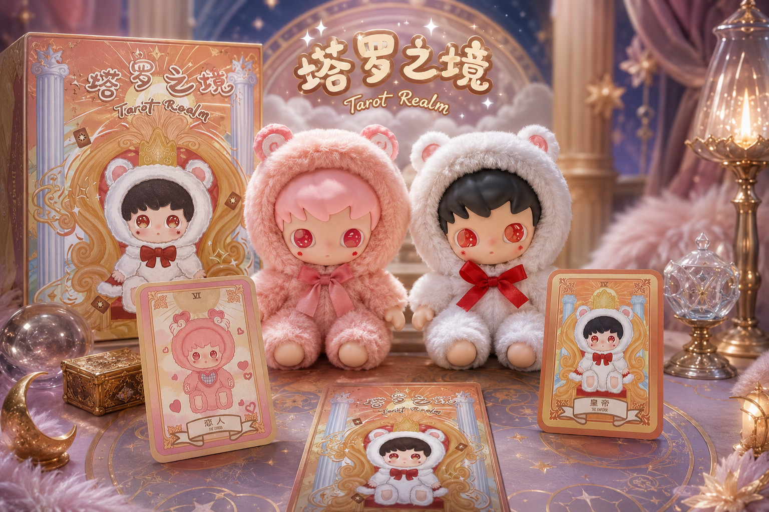 Tarot Realm Plush Bundle The Emperor The Lovers Confirmed 2pc w Cards Boxes