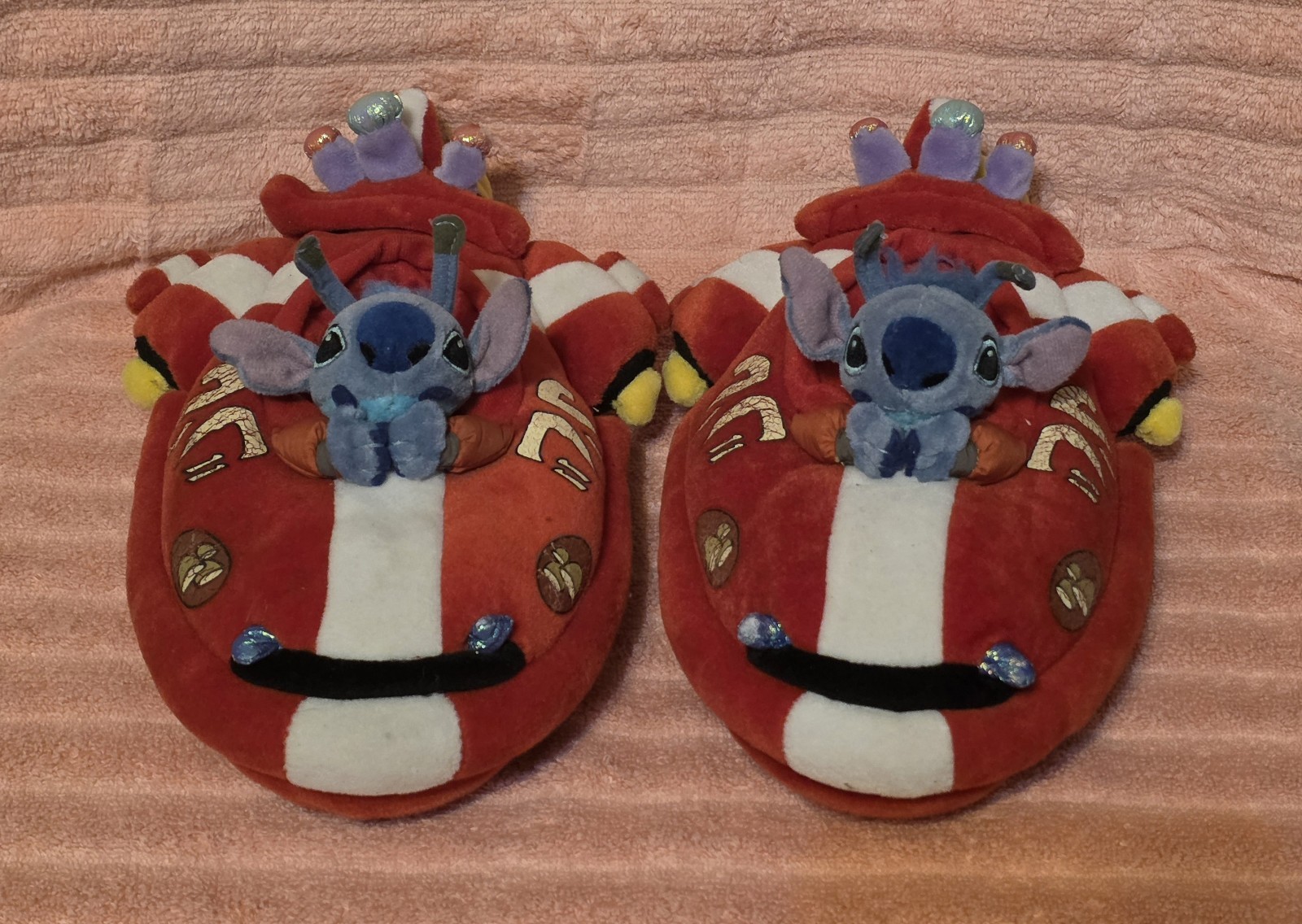 Vintage 2002 Walt Disney World Exclusive Lilo Stitch Rocket Ship Kids Slippers