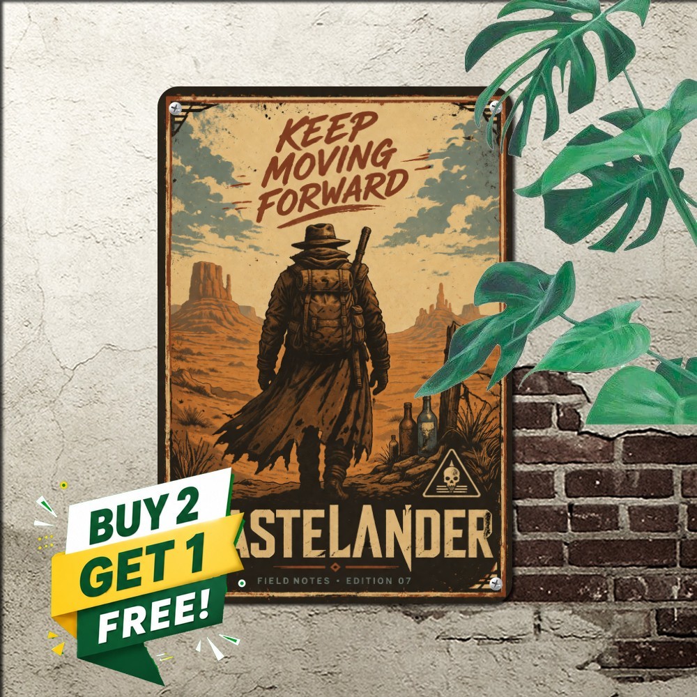 Wasteland Survival Post Apocalypse Tin Sign Retro Gamer Room Wall Decor