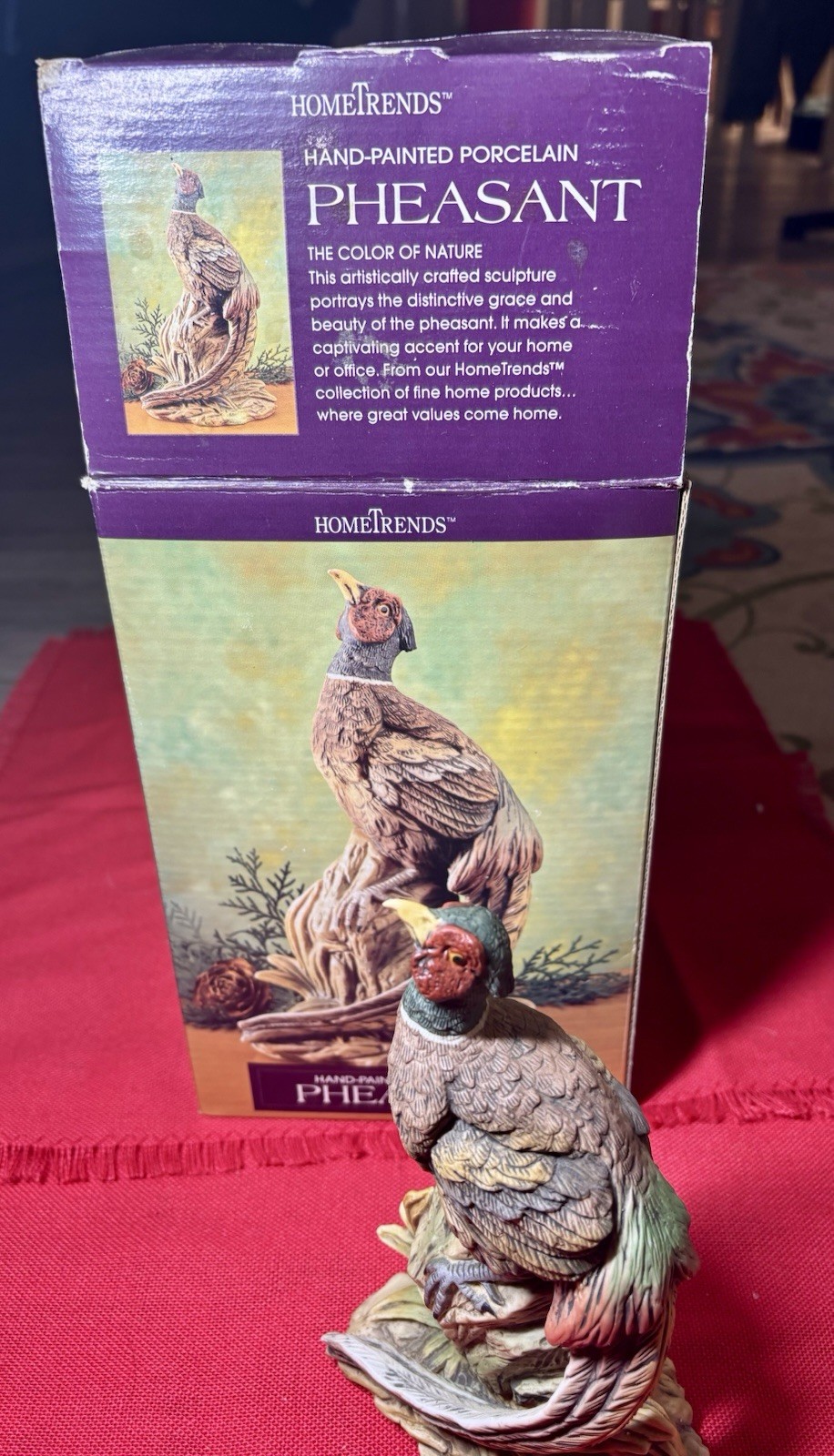 HomeTrends Hand Painted Porcelain Pheasant Figurine w/ Box
