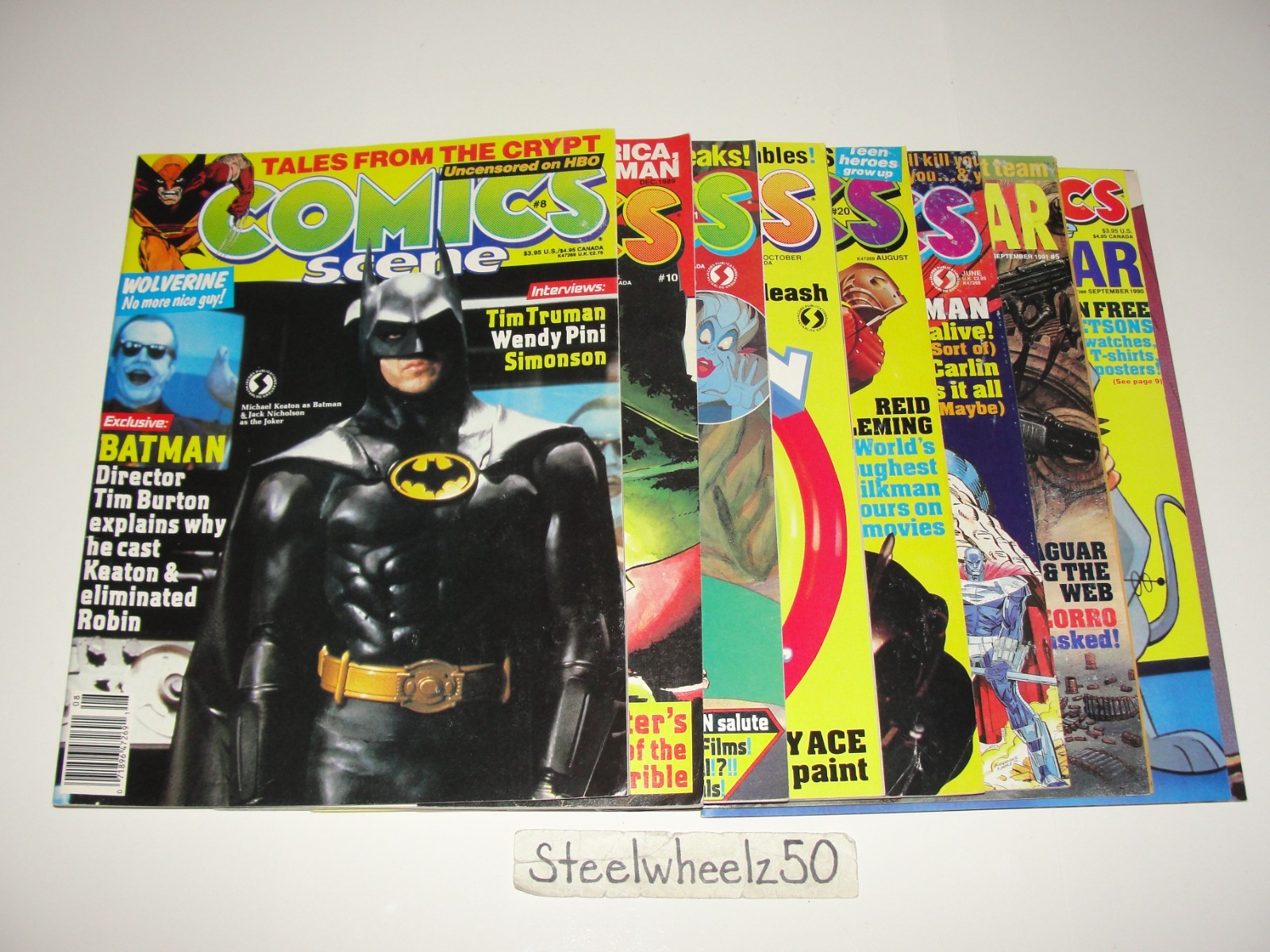Comics Scene 8 Comic Magazine Lot 1989 #8 10 11 15 20 34 Spectacular 3 5 Batman