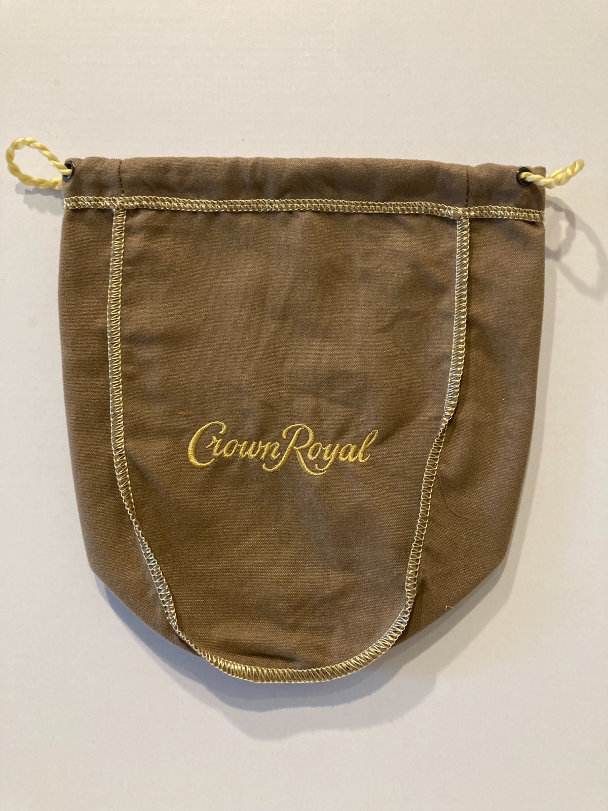 CROWN ROYAL TAN  VANILLA  BAG  WITH DRAW STRING -  NEW