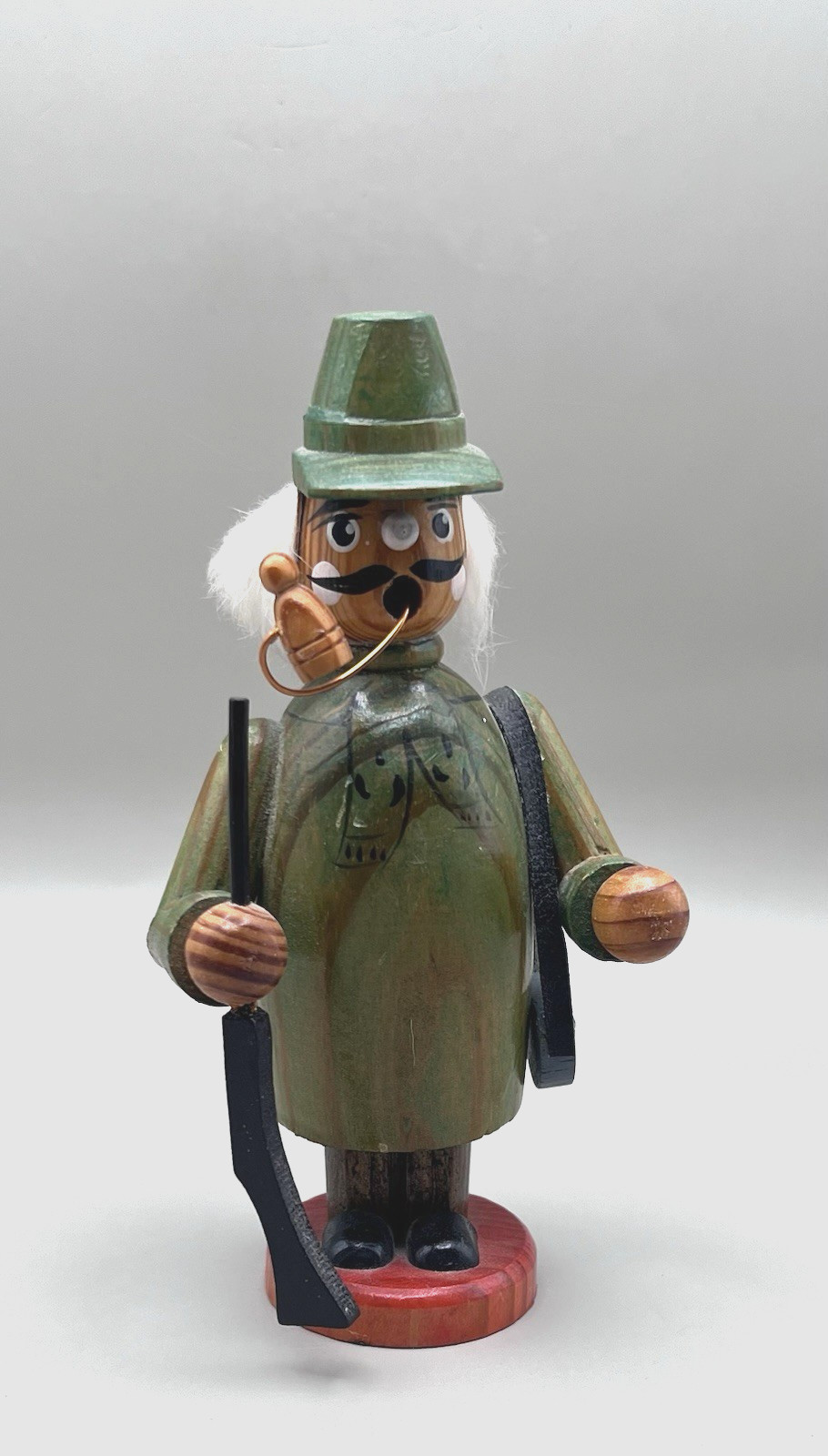 Vintage Erzebirge Germany Incense Smoker Figure Gunman Hunter Hand-Made