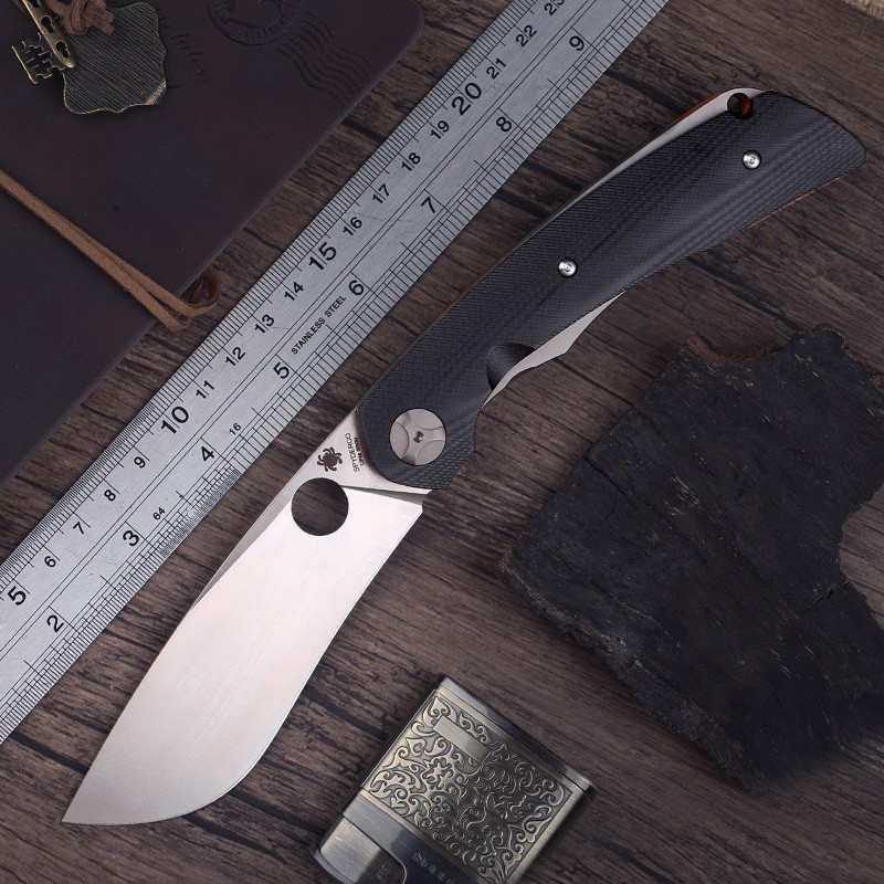 C239 Big Large Black G10 Hunting Camping One Hand Open Pocket Knife Bearing Flip