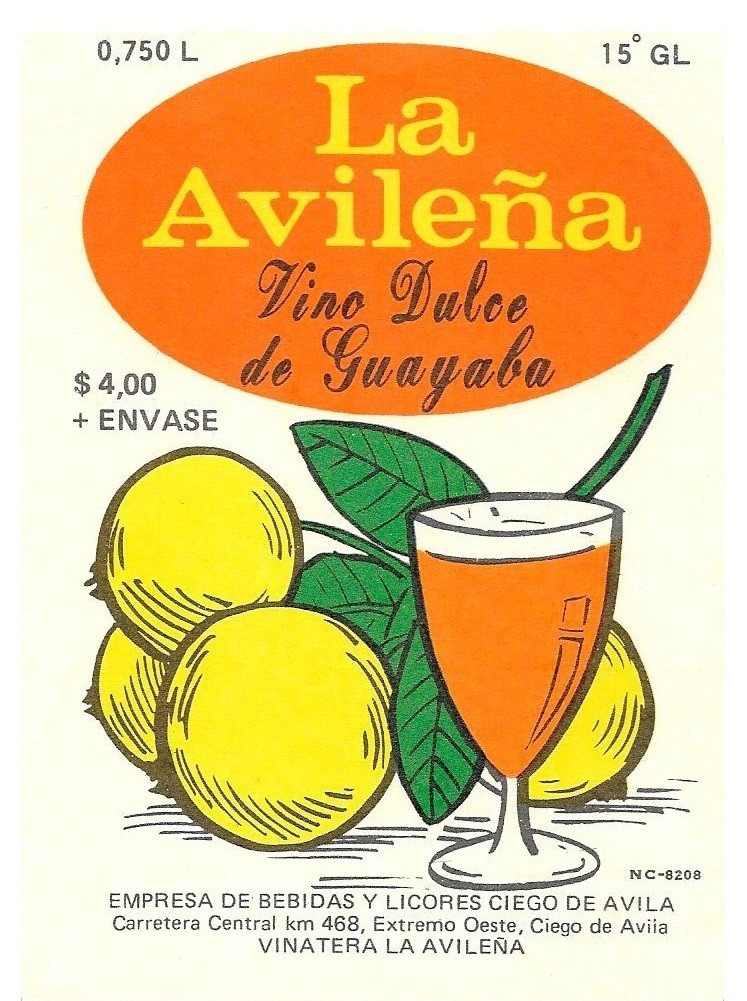 RARE Vintage - Vino de Guayaba LA AVILEÑA - Cuban Guava Wine Paper Labels. Cuba