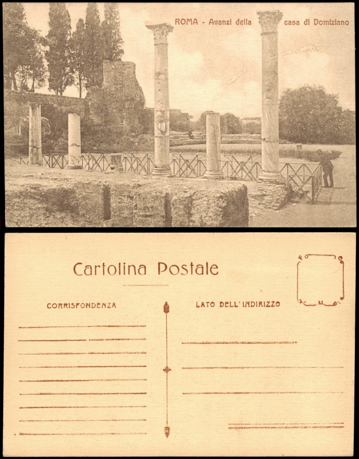 Cartolina Rome Roma Avanzi della casa di Domiziano 1919