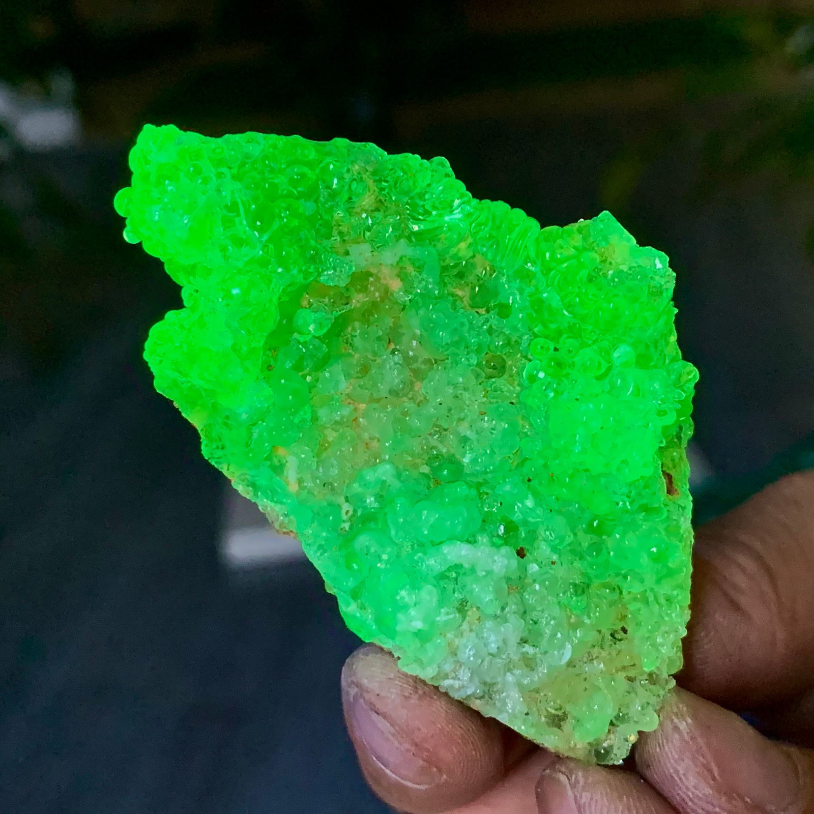 24G Natural hyalite opal quartz  crystal fluorescent specimen /Namibia