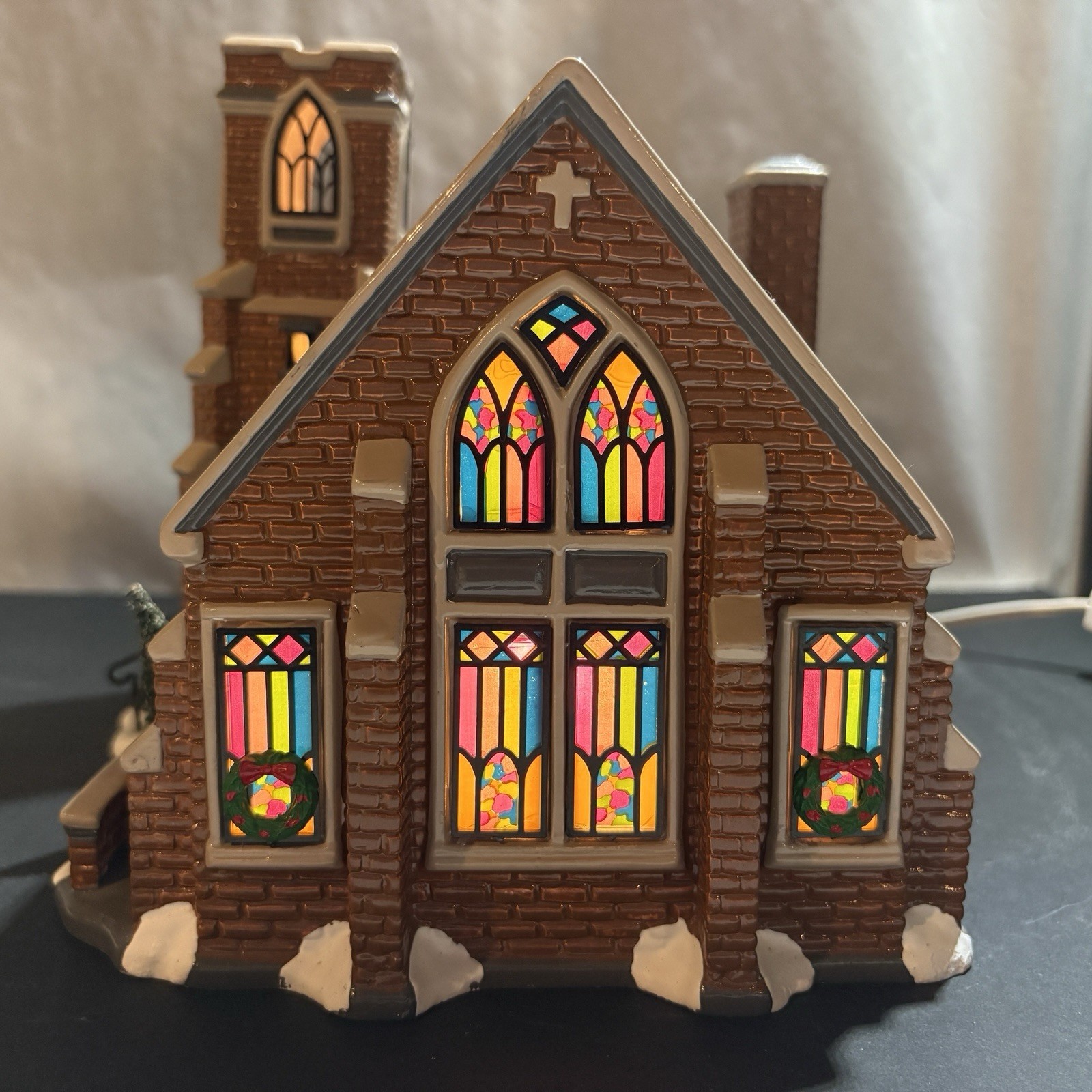 Dept 56 Original Snow Village NEW HOPE CHURCH Stained Glass Windows 1997 54904