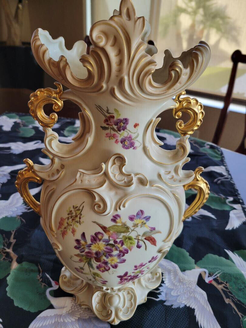 Antique R W Rudolstadt Hand Painted Vase
