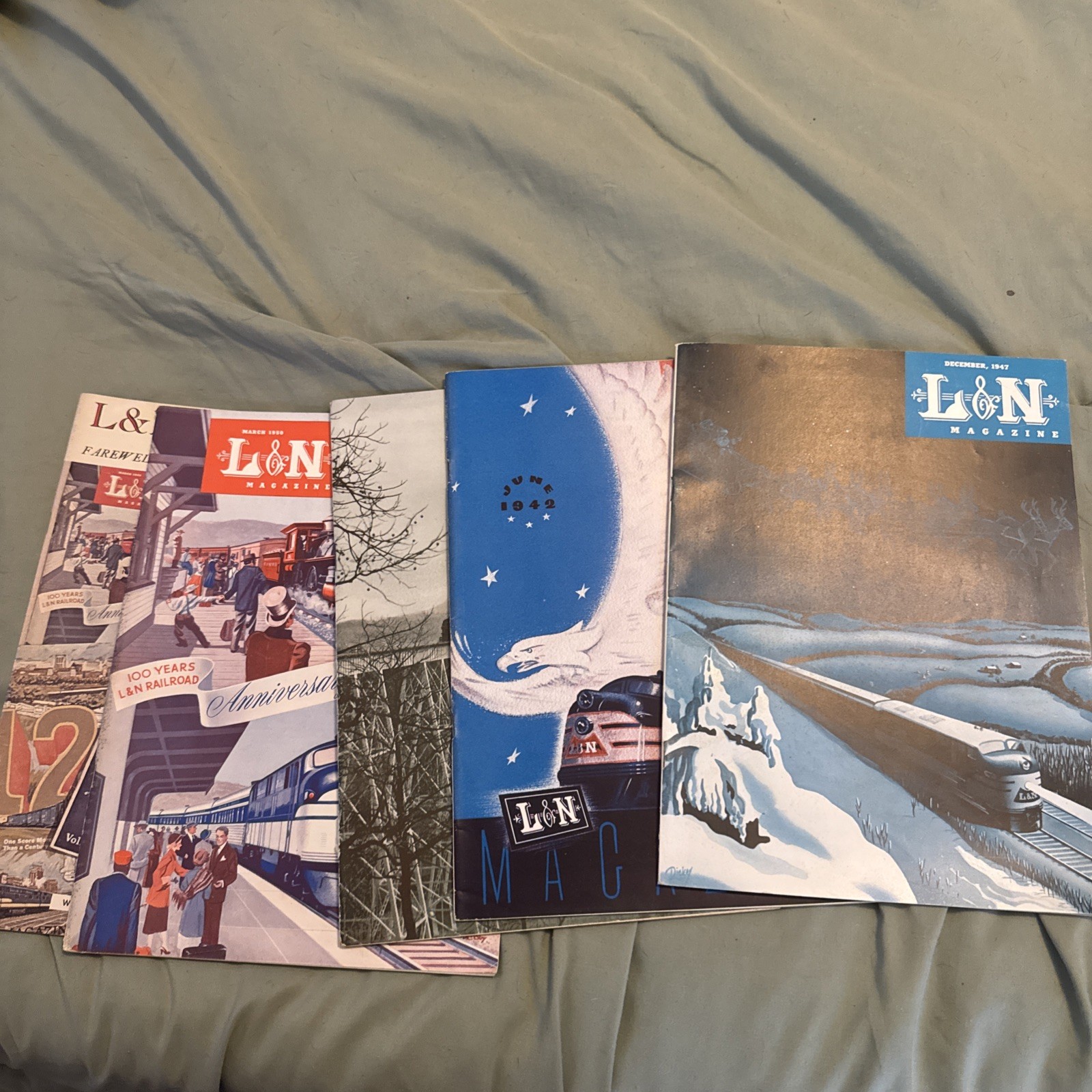 (5) L&N Magazines Railroad 1950 1958 1947 1942 1974