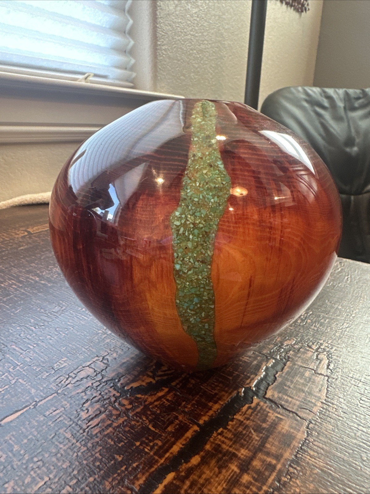RL Cherry  Hand Turned Wood Vase Vessel “Arizona Sunset” #159