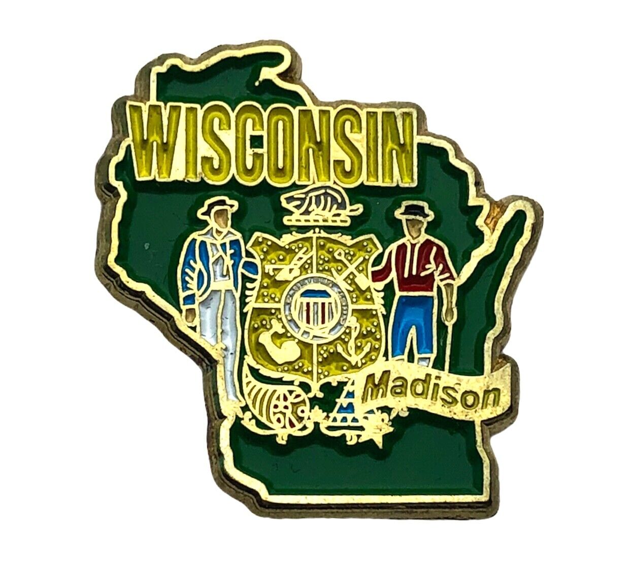 Wisconsin State Of Capital Madison Hat lapel Pin AVA F2D30B