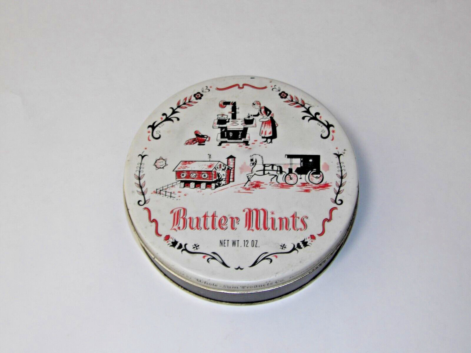 Whole-Sum Products Co BUTTER MINTS Vintage Candy Tin 12oz Philadelphia PA decent