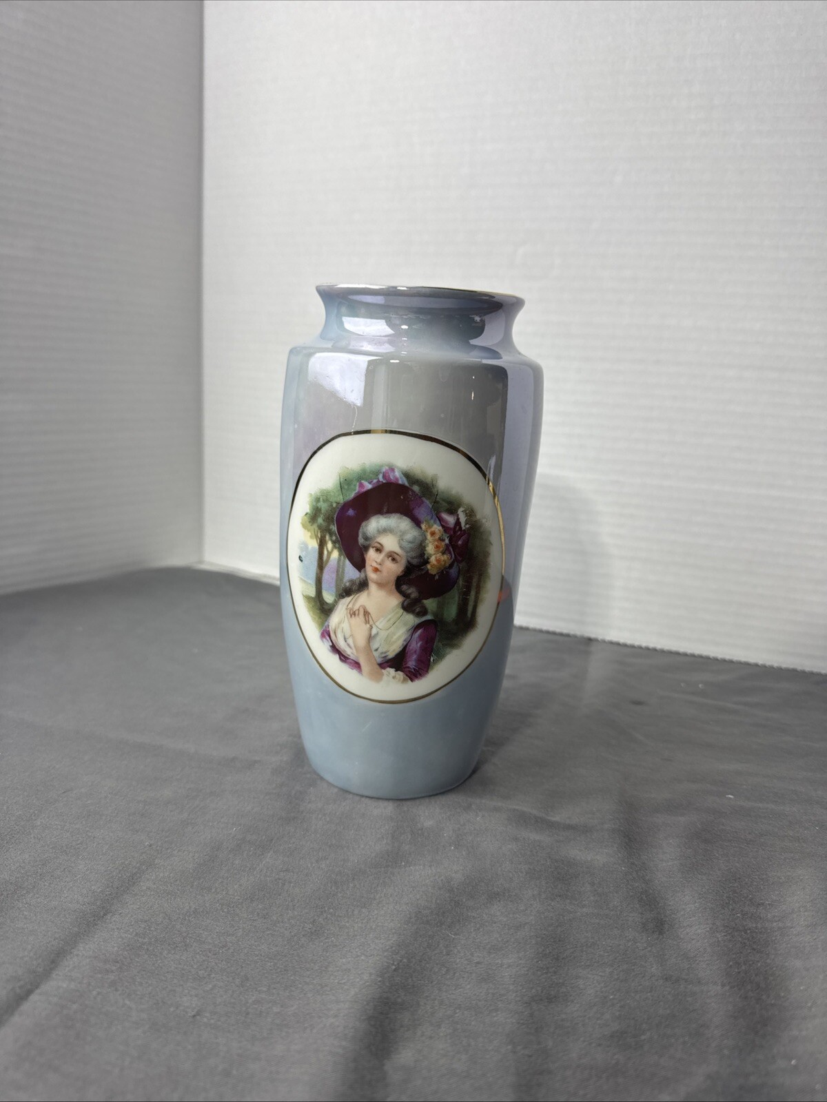 Vintage Victoria. Lady Portrait Lustreware German Vase