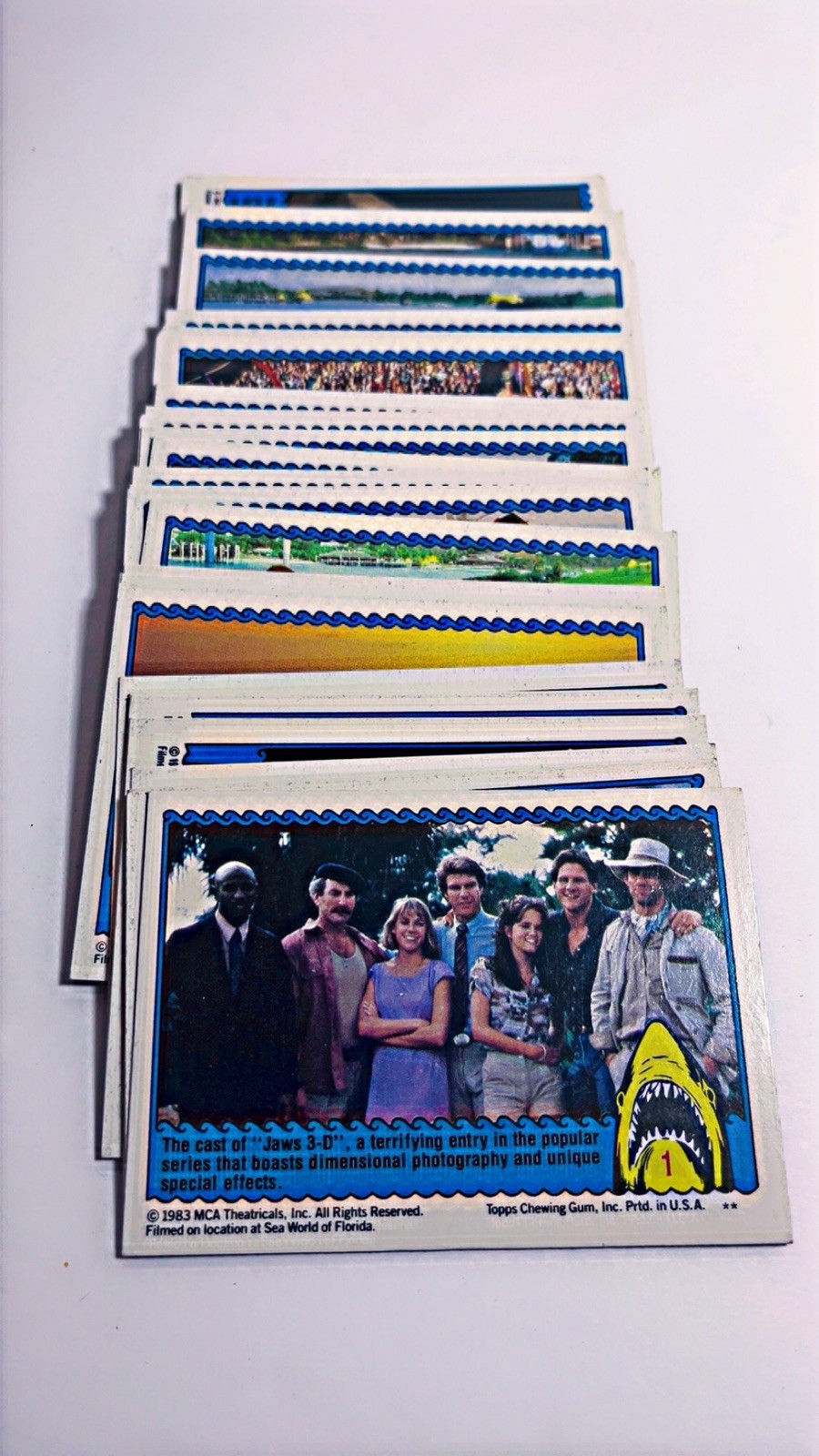 1983 Topps Jaws Shark 3-D Movie Trading Card Complete Set of 44 Cards
