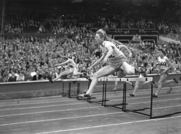Dutch athlete Fanny Blankers Koen during final of Olympic Women\'s - Old Photo