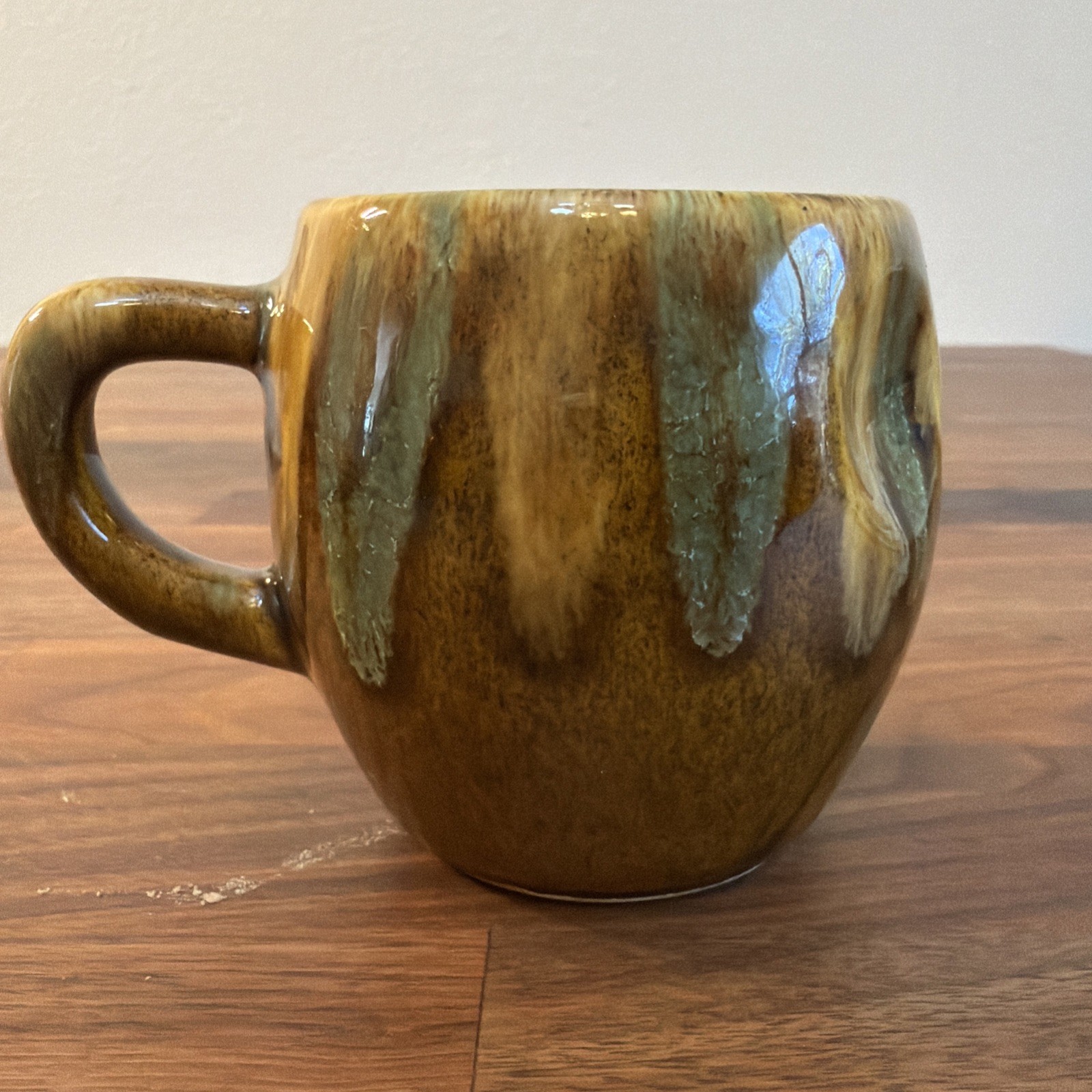 Dryden Pottery Brown Green Earth-Tones Coffee Mug Cup