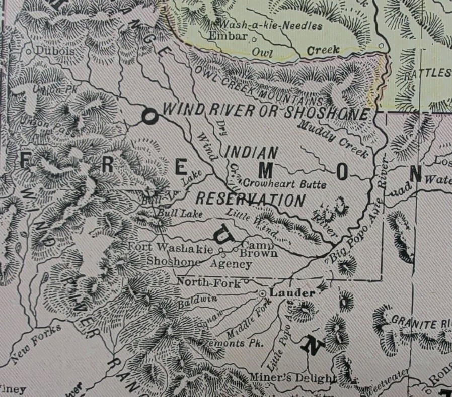 Vintage 1897 WYOMING Map 14\