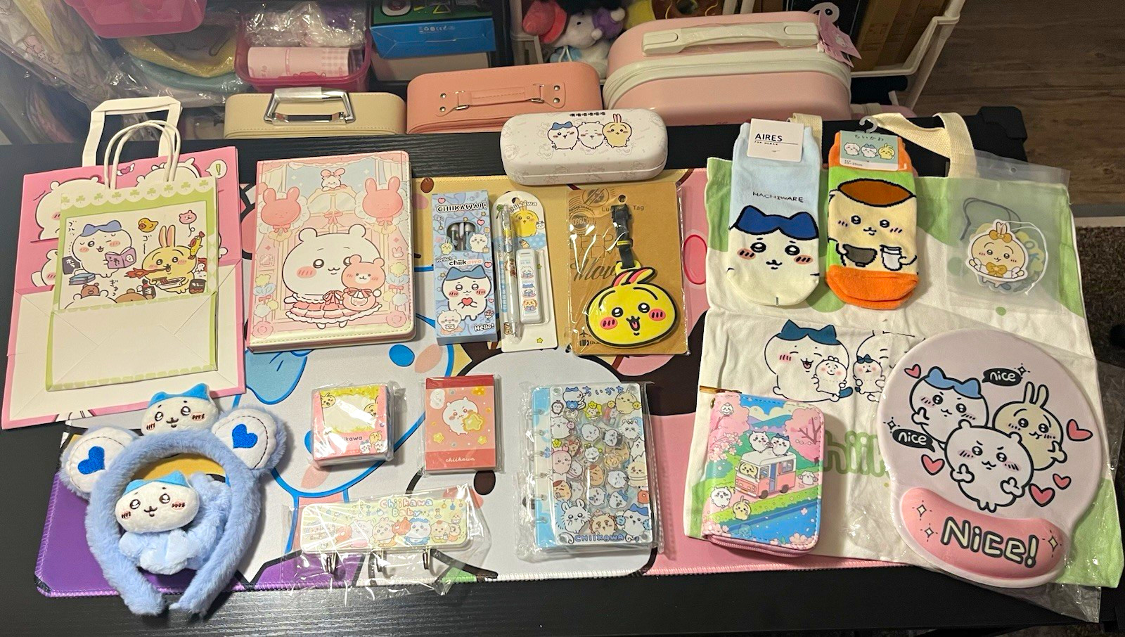 Chiikawa Canvas Bag, Stationery Set, Hair Accessories, Shaker Notebook & Wallet