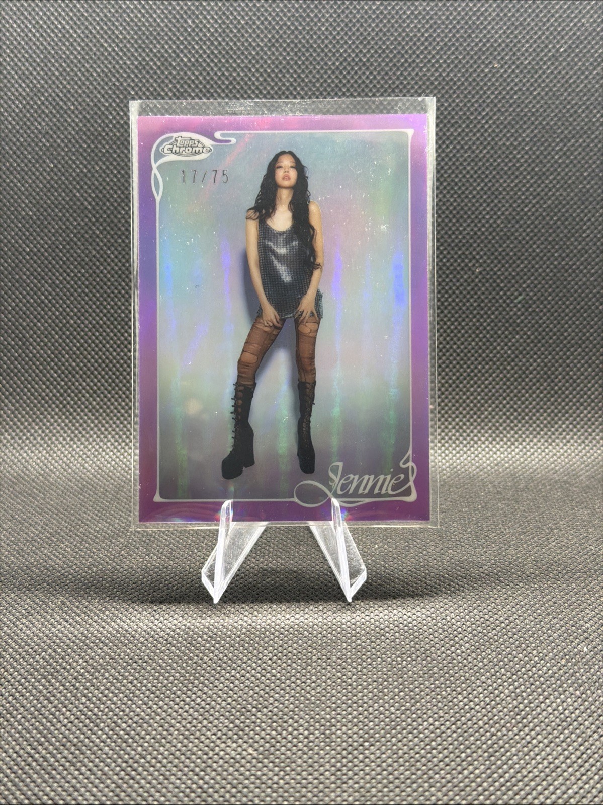 Topps 2026 Topps Chrome X Jennie #10 Purple Parallel Refractor 17/75