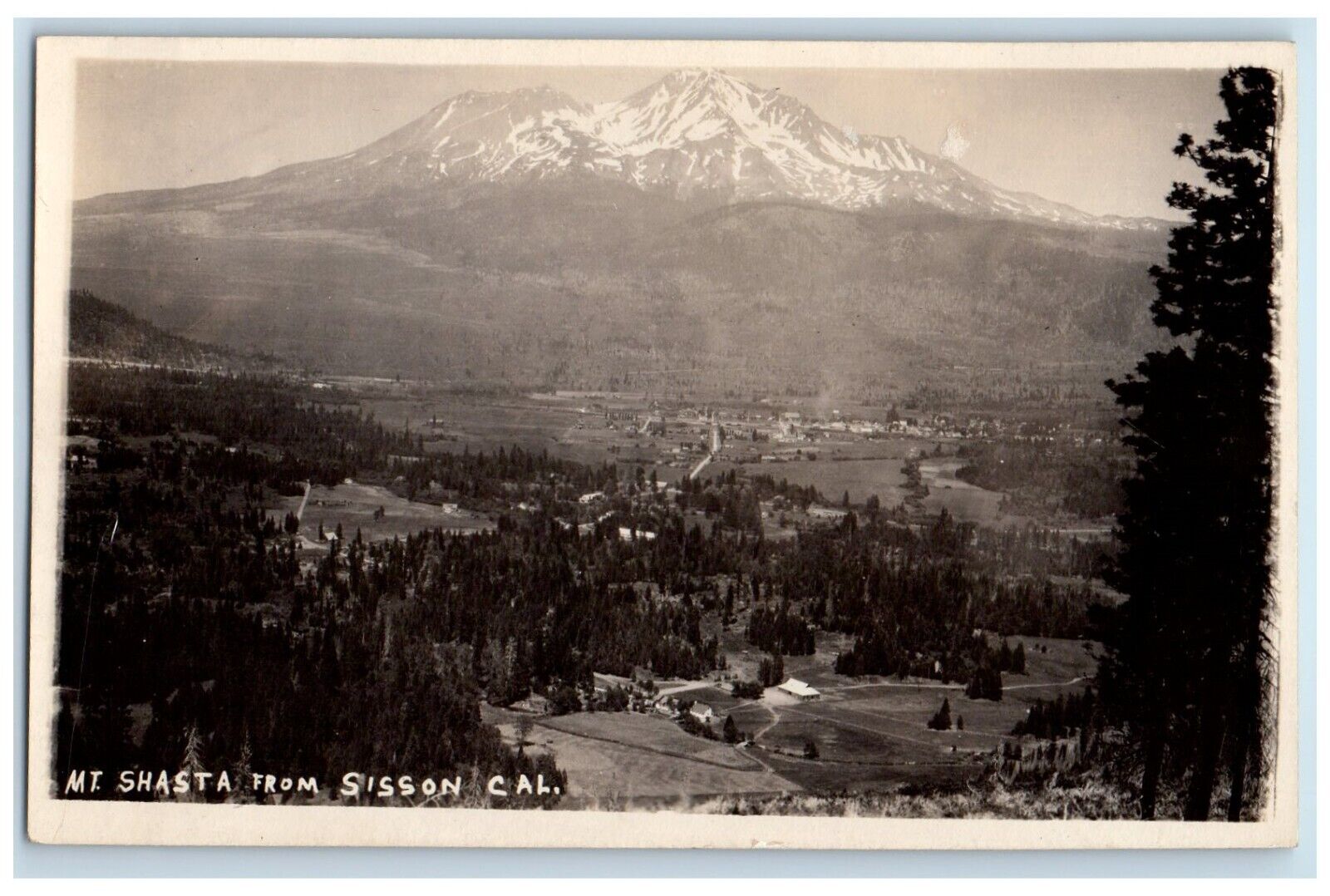 c1920's Mt. Shasta From Sisson California CA RPPC Photo Unposted Postcard