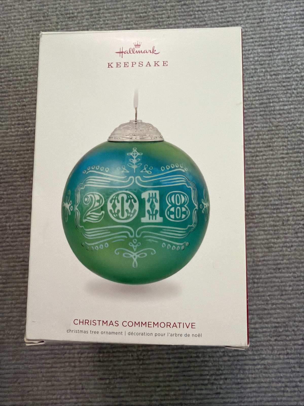 2018 Hallmark Christmas Commemorative Glass Ball Keepsake Ornament #6 in Series