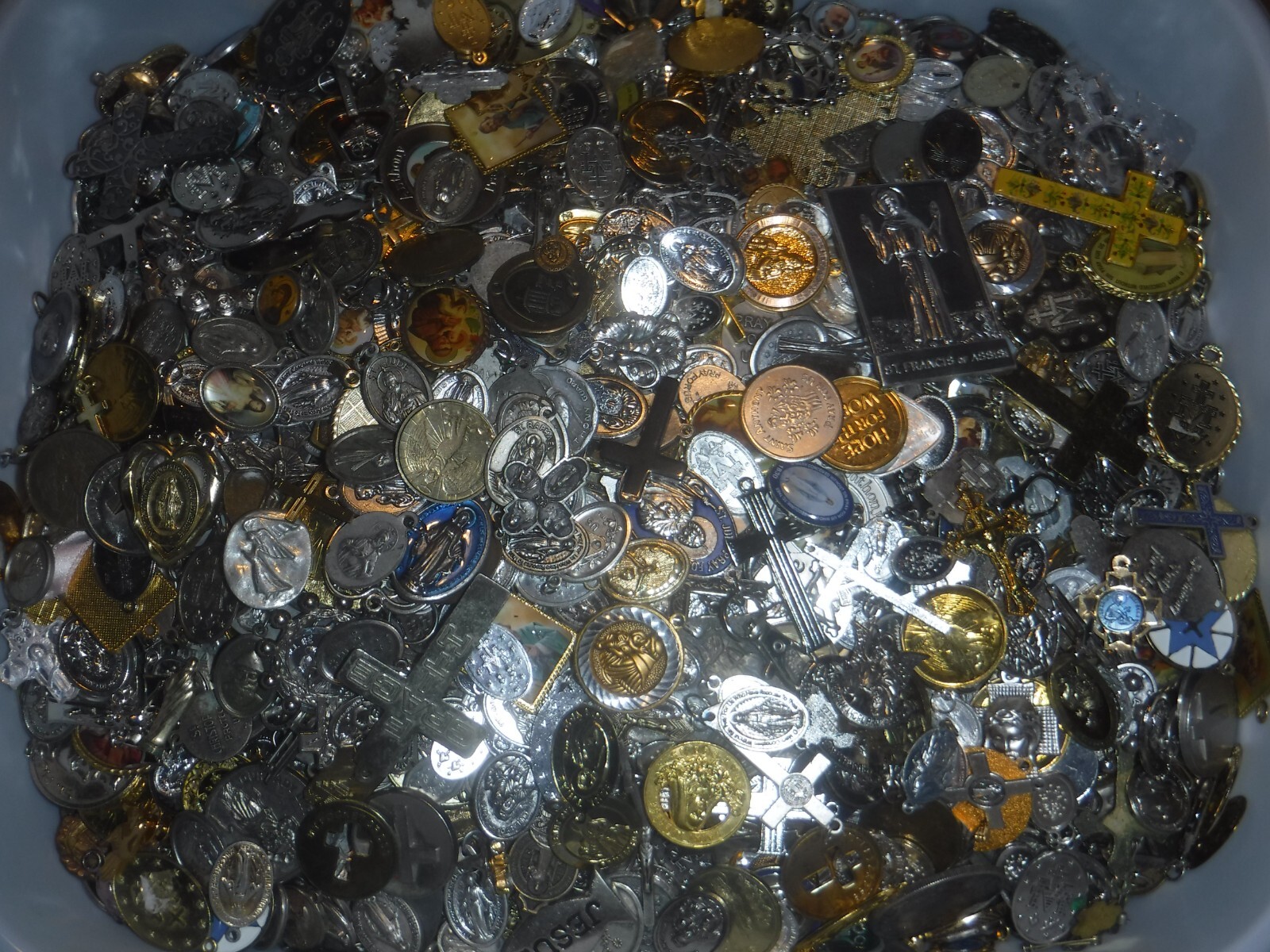 Catholic Religious Medal Lot, Catholic Medals Lot Half Pound