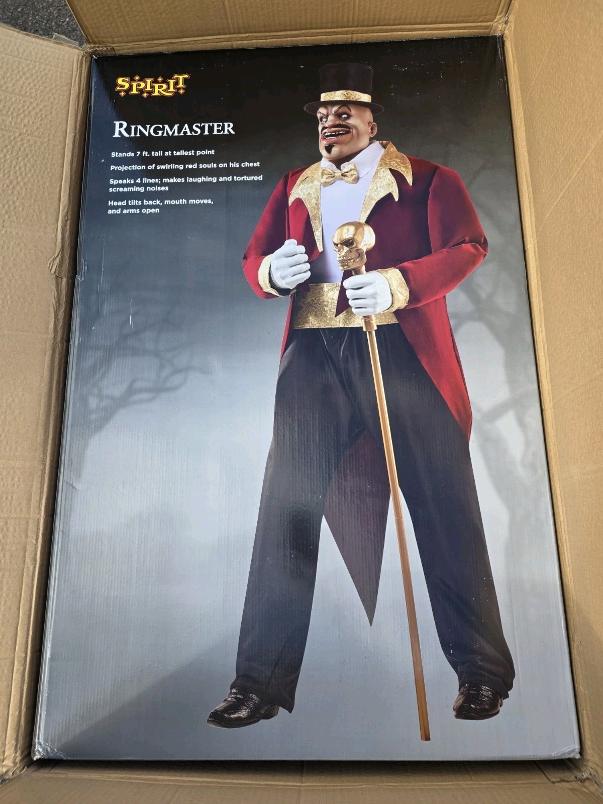Spirit Halloween Ringmaster Animatronic Prop Life Size Animated Talking