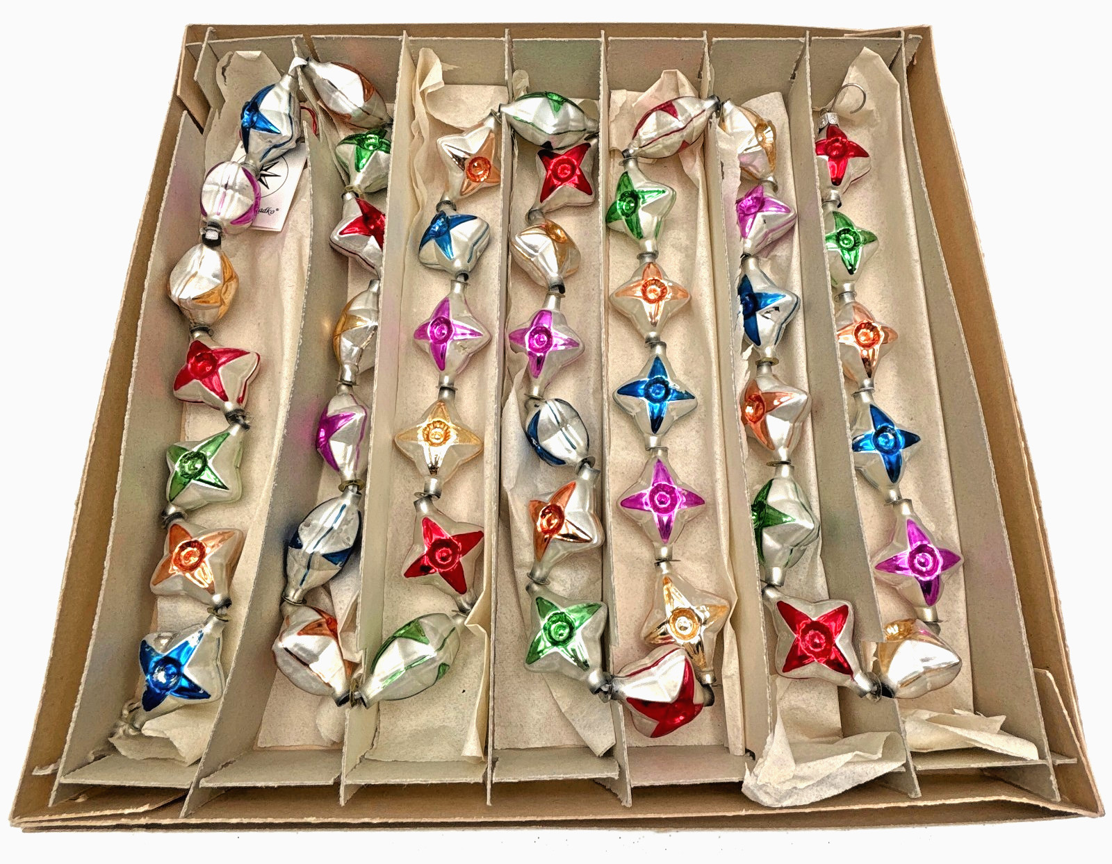 Christopher Radko Starry Night Beaded Christmas Garland Mercury Glass 93-065-0 Christopher Radko Starry Night Beaded Christmas Garland Mercury Glass 93-065-0
