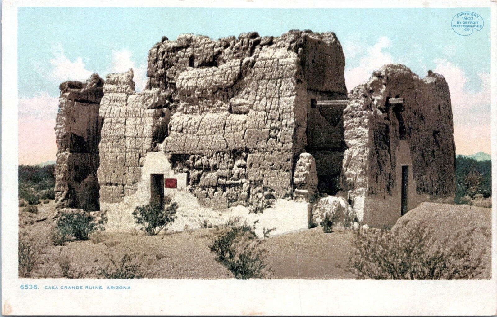Casa Grande Ruins, Coolidge, Arizona - 1902 Detroit Publishing postcard