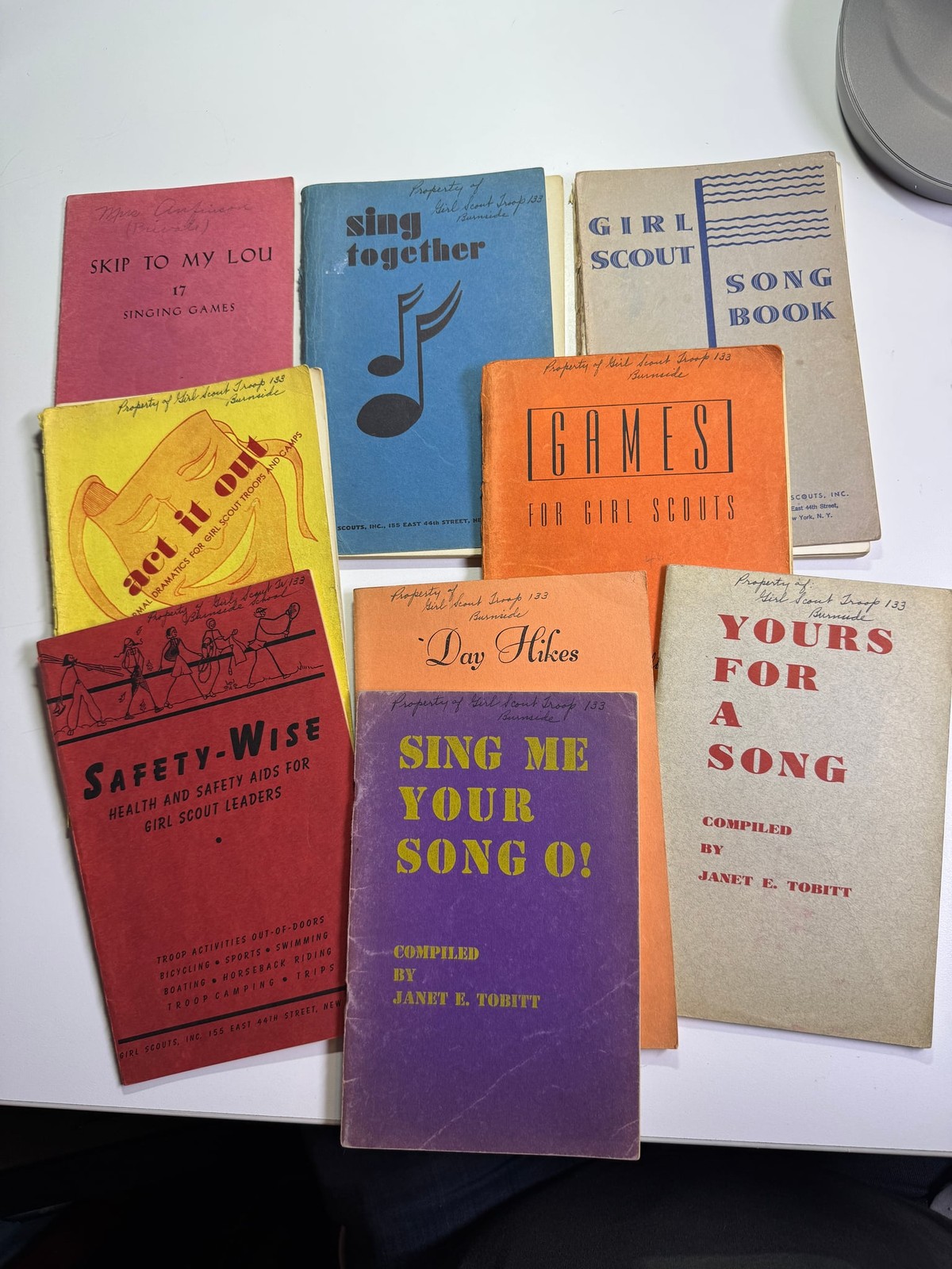 Vintage Girl Scouts Book Lot of 9 Songbook Games Day Hikes Safety-Wise 1940s PB