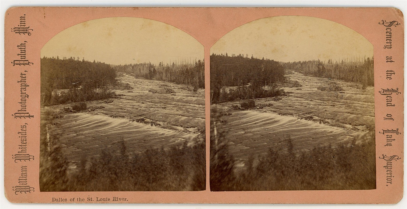 MINNESOTA STEREOVIEW - Dalles of the St Louis River - William Whitesides 1870s